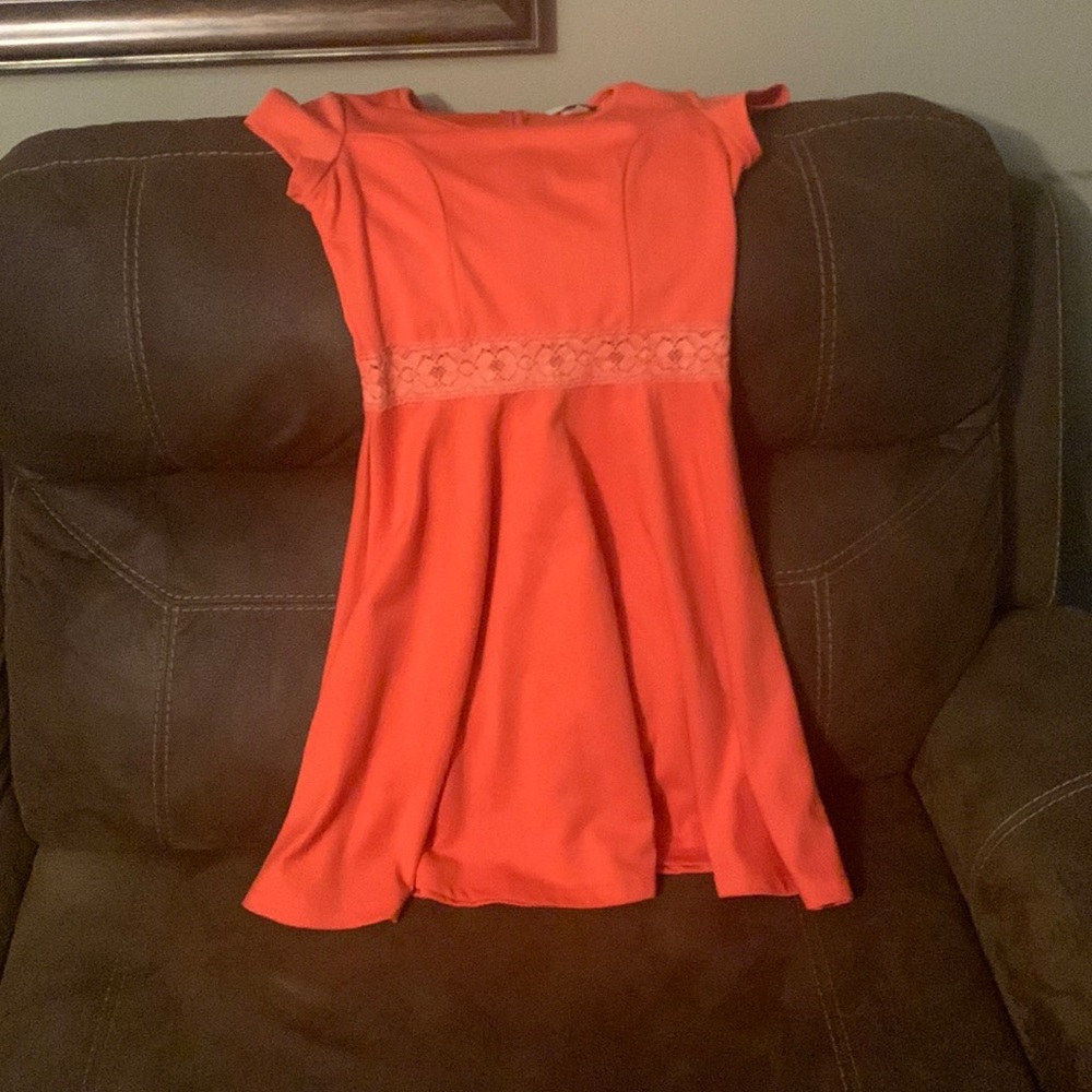 Nina Piu Orange Fit & Flare Dress